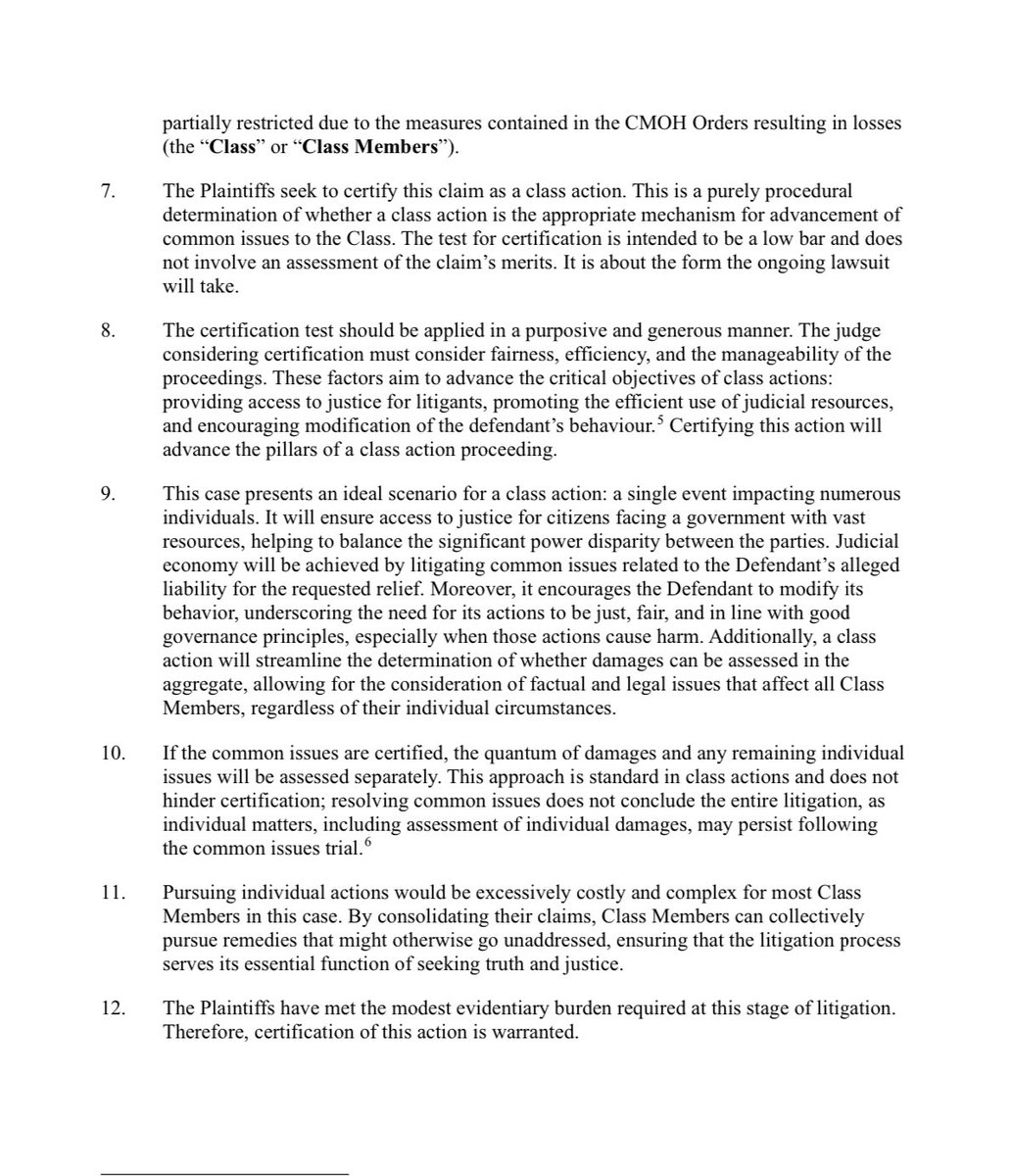 echipiuk's tweet photo. ‼️ IMPORTANT UPDATE ‼️

We are pleased to announce the filing of the Brief on behalf of the Plaintiffs in the Alberta Business Class Action.

In the Brief, we outline our reasons for seeking class action certification for the harms caused by Province’s unlawful health orders. In essence, we stated that the shared damage inflicted by the Province’s unlawful health orders makes the class action an essential mechanism for justice and systemic issue resolution. It also presents a unique opportunity to address the Province’s behavior in ways not possible outside a class action process.

Through the Province’s evidence, we uncovered information revealing a stark disparity in how Covid support funds were allocated between the public and private sectors. In 3 years, the Province allocated $13 billion to the public sector. In comparison, the support extended to private businesses was only around $700 million, representing approximately 5% of the total funds.

In the conclusion we also emphasized that, according to the Supreme Court, the responsibility for the legality and applicability of laws lies with the government, not the citizens. The role of the courts as guardians of rights and enforcers of the rule of law is crucial to ensure that the government is held accountable for its actions and is essential for maintaining public trust.

We urge all Albertans to read the brief and share it widely to raise awareness about these important issues.

https://t.co/jB1ZNmV9ly