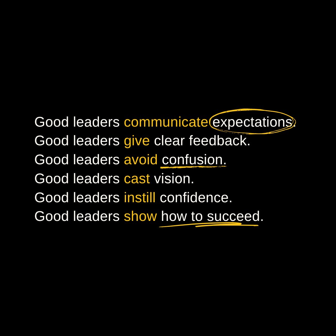 Your team can't win unless they know what you expect as a leader.