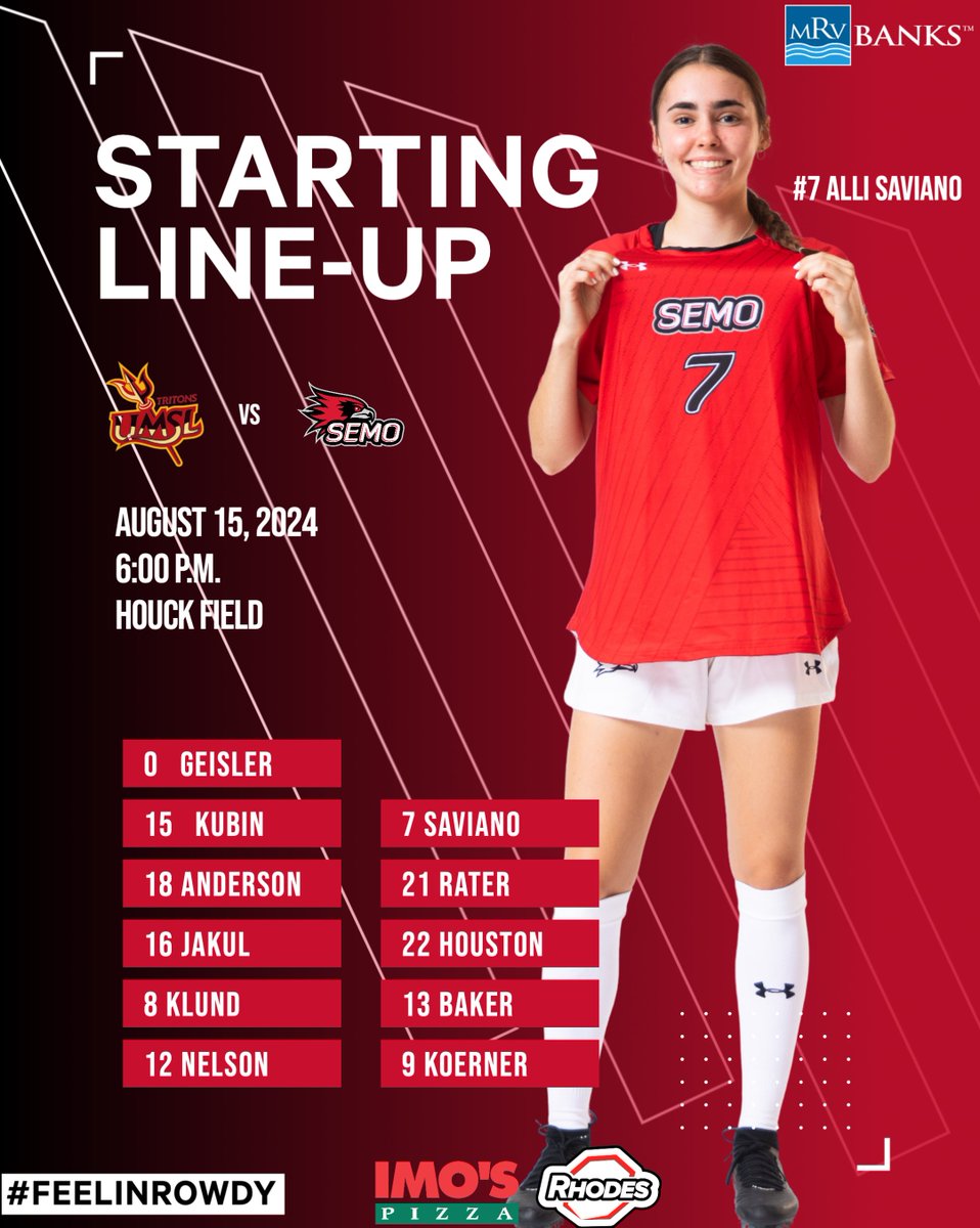 🚨 STARTING XI 🚨

ARE YOU READY? ⚽️

The first starting XI of 2024 here at Houck Stadium coming up at 6 p.m. ‼️ 📝

#FeelinRowdy