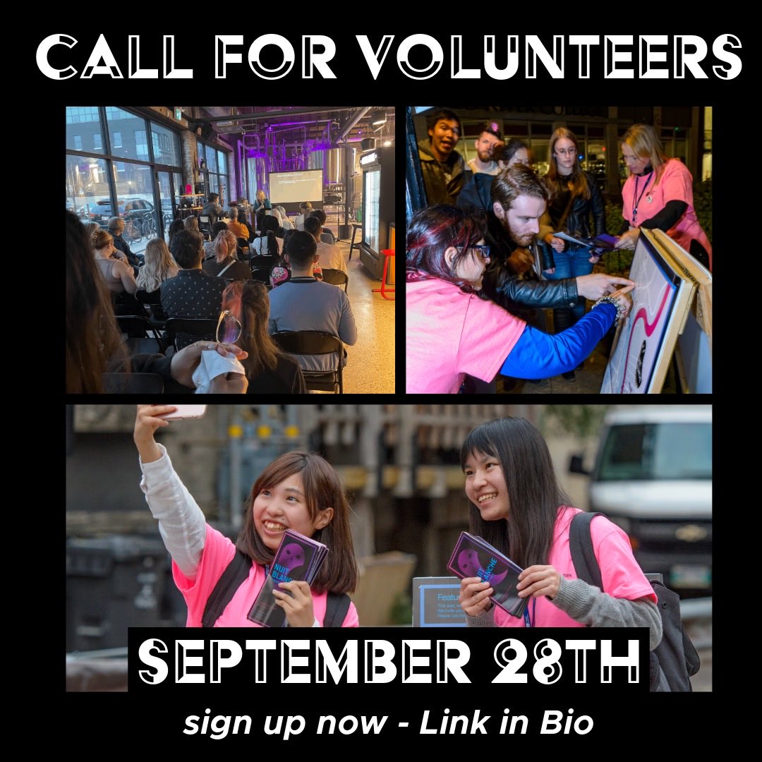 Nuit Blanche Winnipeg (@nbwpg) on Twitter photo Have any plans September 28th? Want to be a part of the action? We would love you to join our team! Volunteer shifts are short, the work is fun, everyone is welcome, and we have lots of benefits for volunteers! link in bio to sign up Have any plans September 28th? Want to be a part of the action? We would love you to join our team! Volunteer shifts are short, the work is fun, everyone is welcome, and we have lots of benefits for volunteers! link in bio to sign up