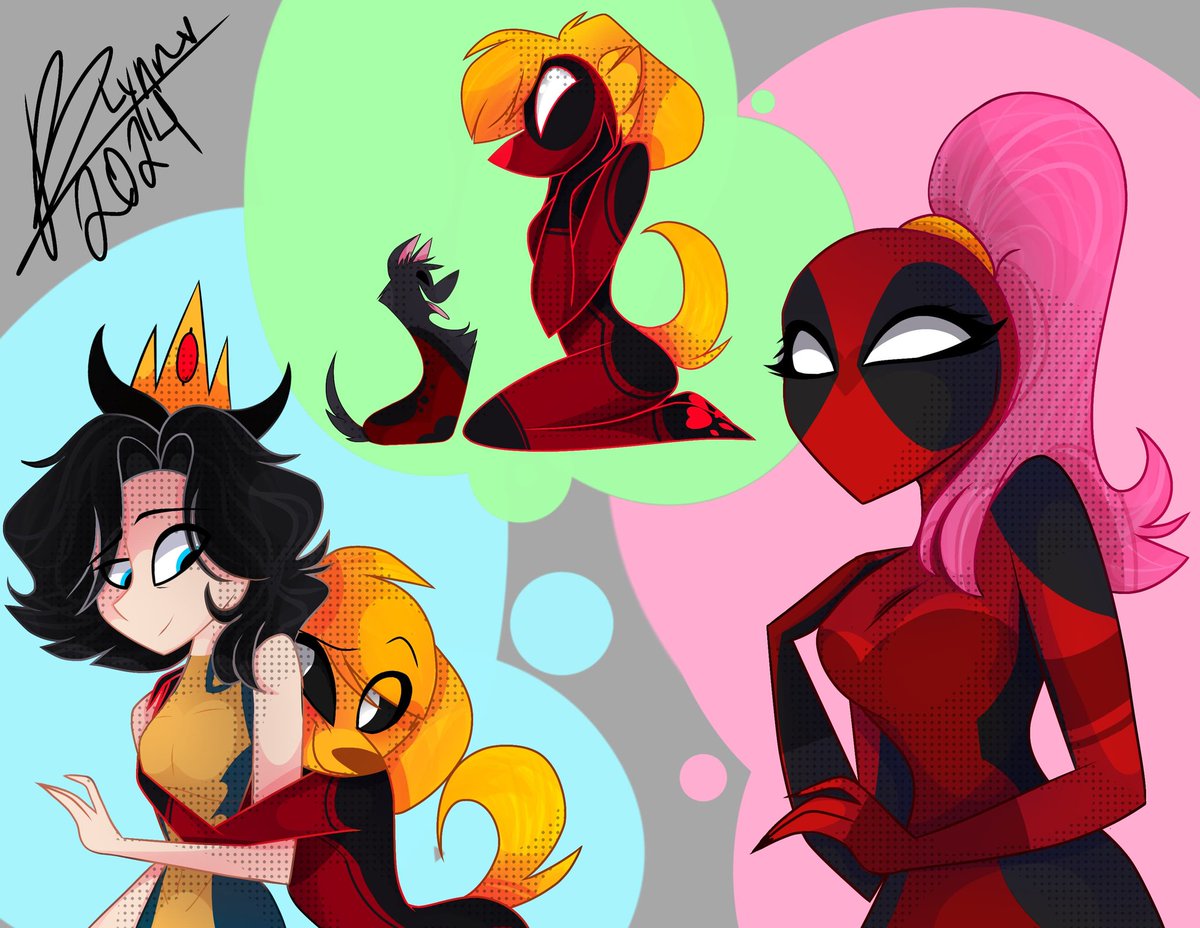 Snakelynnart's tweet photo. ♪ — Mikepool 🐕❤️🖤🐾 
.
.
.

#CoMPaS #LPDM #fanart #DeadpoolAndWolverine https://t.co/v0nDXkpkqv