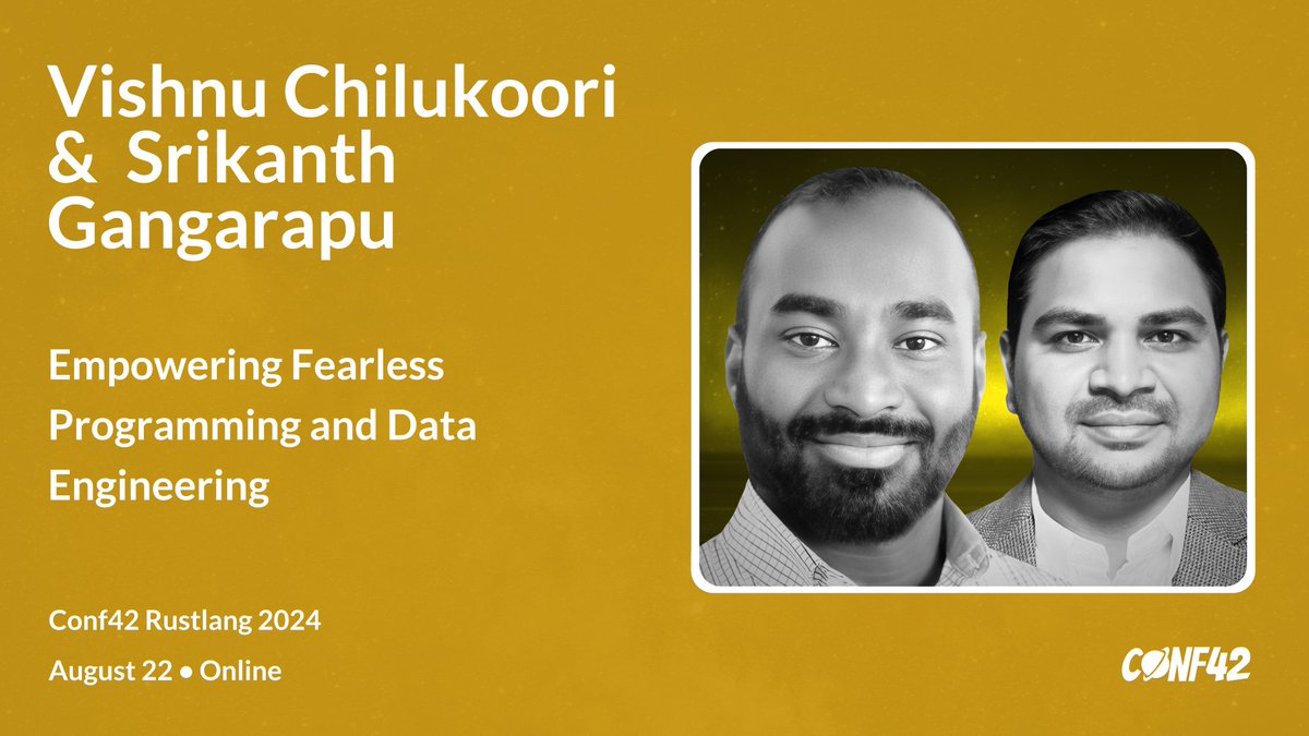 conf42com's tweet photo. 🌟Join Us for an Inspiring Talk at #Conf42RustLang

🔗Join Here:https://t.co/F5vQlmG4SR

💻 Discover strategies and tools for fearless programming and advanced data engineering!

#FearlessProgramming #DataEngineering #AIinTech #SoftwareEngineering #AIResearch #RustDevelopers https://t.co/JpiF02Aotz