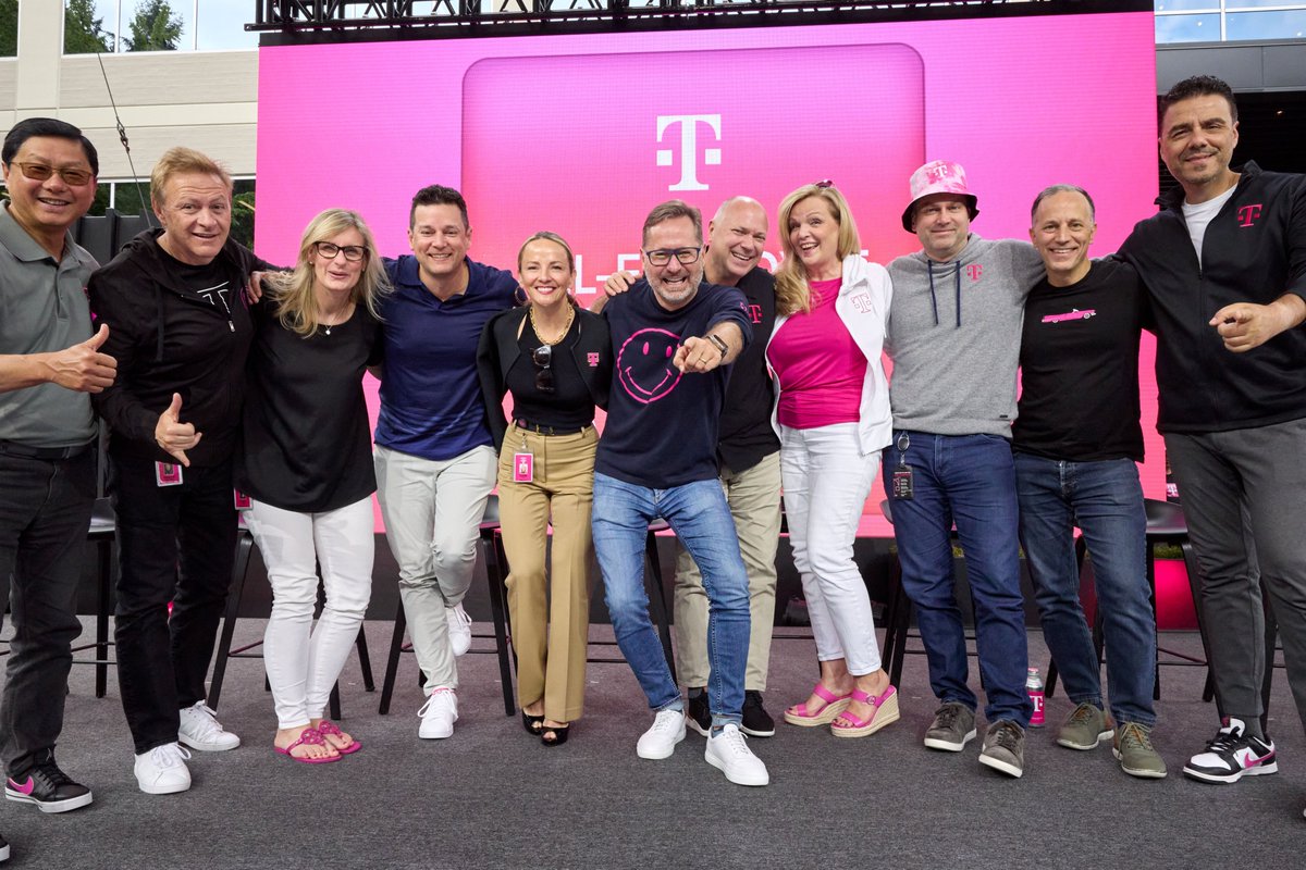 Celebrating the <a href="/TMobile/">T-Mobile</a> and <a href="/TMobileBusiness/">T-Mobile Business</a> teams today at our All-Employee Meeting! Your passion and hard work are what make us the industry leader again and again. 👏❤️