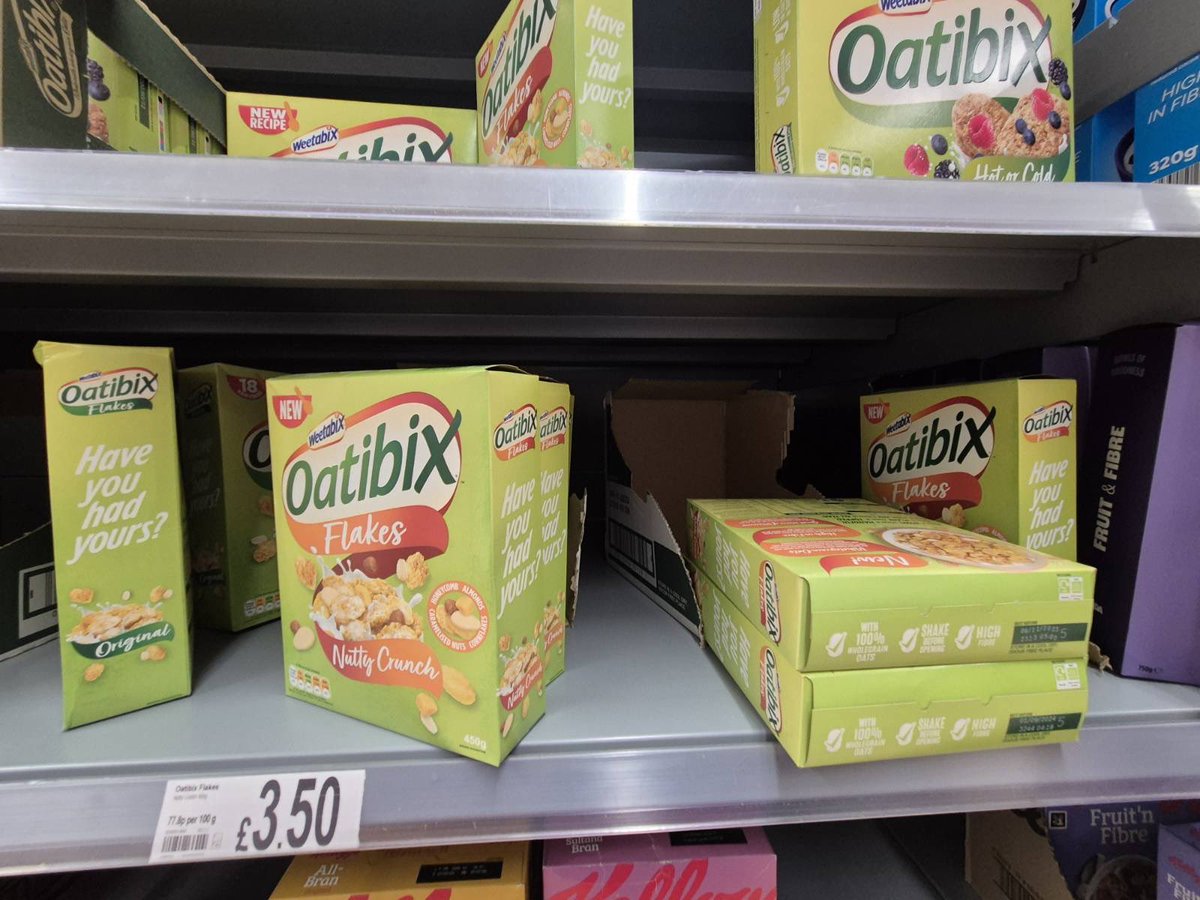 cathcleaton's tweet photo. @AsdaServiceTeam went to buy cereal tonight and out of at least 9 boxes of cereal only 1 was in date but only for 2 weeks. One was even 9 months out of date - see pictures #asdabadstock #asdapoorservice https://t.co/WWjKZ3q4Pf