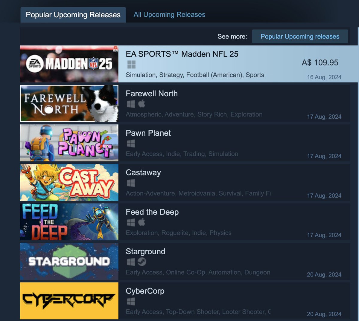 Feed the Deep is in Popular Upcoming, releases tomorrow, and oh crap oh crap oh crap