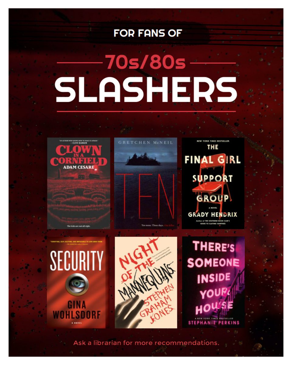 These books will thrill you to death ☠️ Borrow at your own risk now. Book list linked to catalog here: libraryaware.com/317XY0