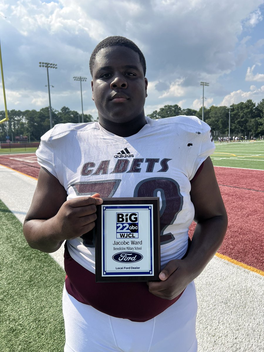 AmyZimmerWJCL's tweet photo. The team with the most players on this year’s #Big22 squad: @BC_Football1902 

-Herbert Scroggins III (@Third_Scroggins )
-Bubba Frazier (@chris4frazier )
-Jacobe Ward (@jacobe_ward )
-Kameron Cody (@BigTruck_Cody )

@WJCLNews @TheBC400 https://t.co/S4fnevcA2t
