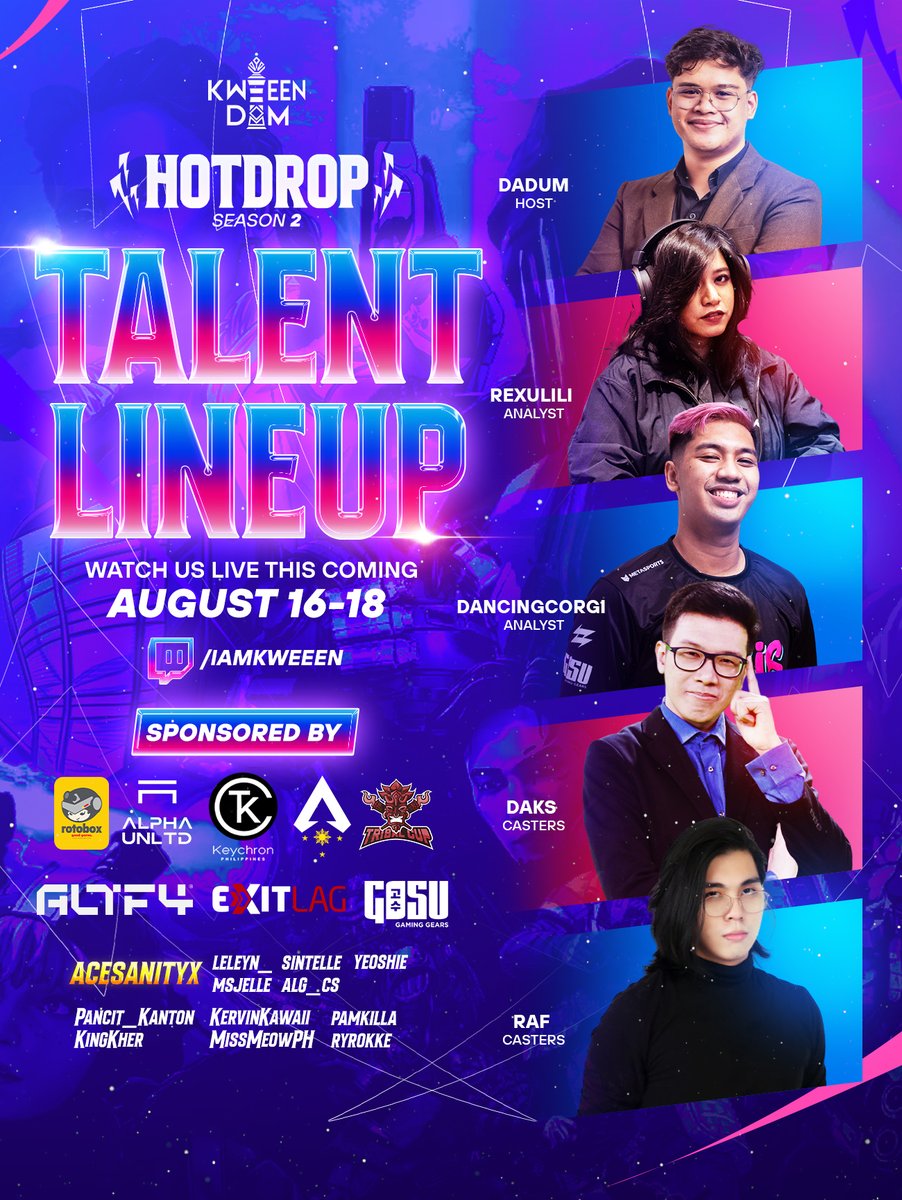 They are ready to offer their insights, discuss the amazing and not-so-amazing plays, and make this event enjoyable for everyone!

Introducing the Kweeendom’s broadcast, welcome these amazing talents!

#KWEEENDOM