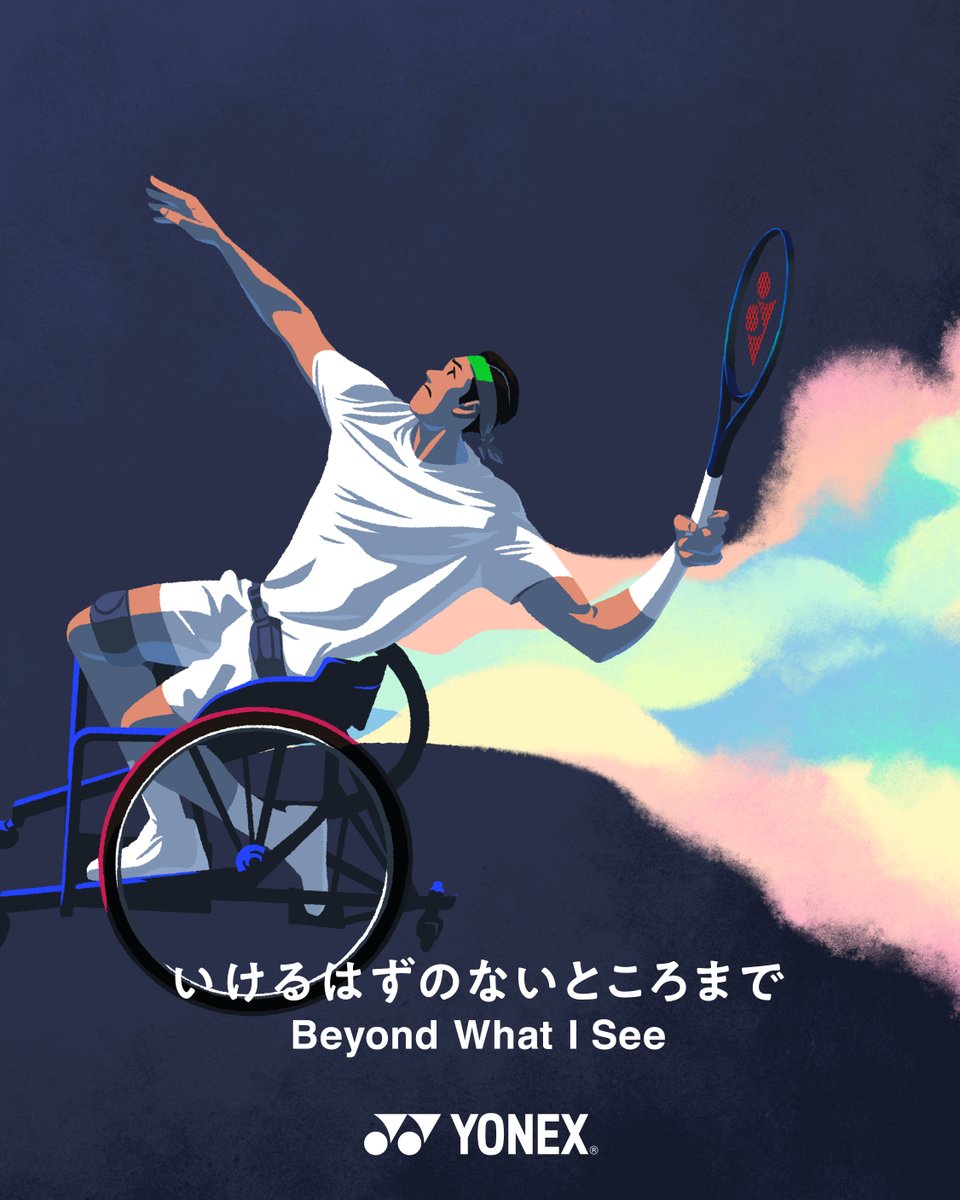 yonex_jp's tweet photo. ”車いすテニスに人々が熱くなる。子どもたちがあこがれる。

そんな世界に変えていく。”

#いけるはずのないところまで
#BeyondWhatISee
#FarBeyondOrdinary https://t.co/kVHxtR4ThN