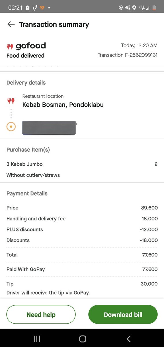 UbiquitousSon's tweet photo. HATI HATI BELI DI GO-FOOD di Resto Kebab Bosman
#gofood #kebab #viral 

Kemarin saya beli gofood dari kebab bosman lebak bulus (Fatmawati), pas dateng jumlahnya kurang 3 biji, dan gw ngomong dong ke drivernya klo itu kurang, kemudian Drivernya baik hati balik ke resto untuk nagih https://t.co/7XKi0vhXq8