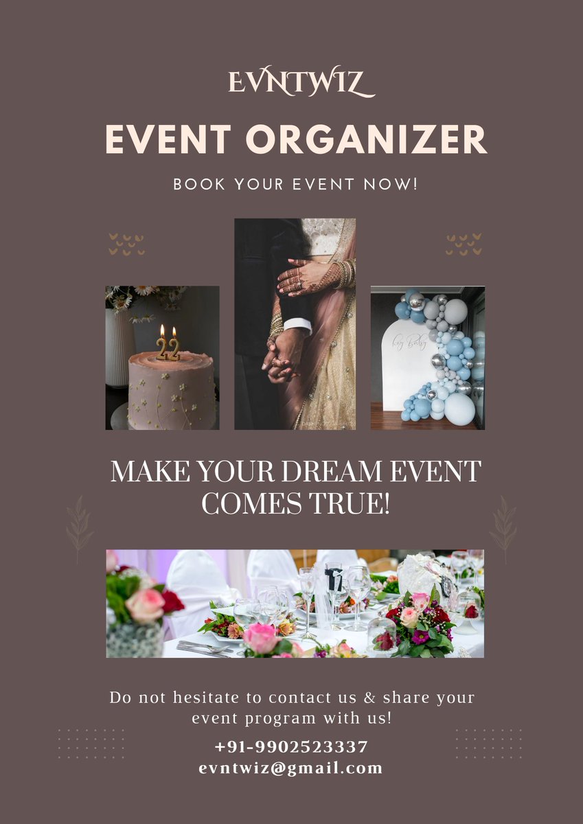EvntWiz's tweet photo. #Events
#WeddingPlanner
#EventPlanning
#Birthdays
#Parties
#Decoration
#Catering
#Photography
#Videography
#Ceremony
#EventManagement https://t.co/G41qhW3Ifq