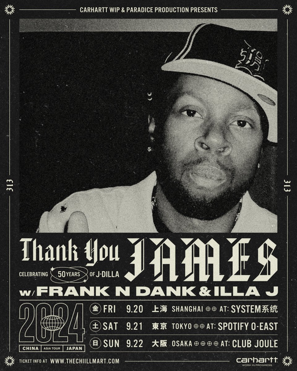 Qetic's tweet photo. J Dillaの生誕50年を祝うイベントが東京・大阪・上海で開催

東京公演にはIlla J、Frank n Dank、5lack、ISSUGIが出演
https://t.co/usMLfWRBuY https://t.co/nhuusDRCCa