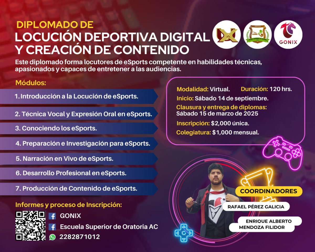 Joker, lo dijo, así que; México y América Latina. Inscripciones abiertas, solo tenemos 30 lugares. Quedan todos invitados, desde Streamers, Casters, Oradores, Cualquiera que quiera usar las redes sociales como catapulta y adiestrar su verbo. Precios en MXN.