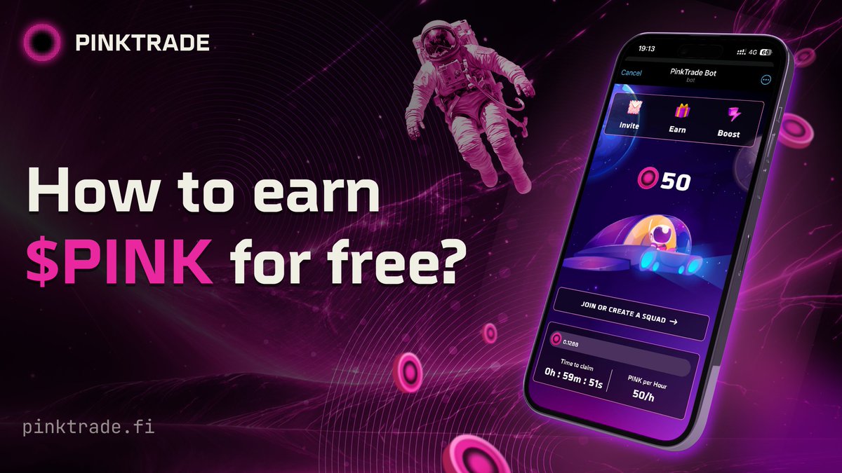 PinkTrade_Fi's tweet photo. 👨‍🚀 How to earn $PINK for free?

$PINK is a central piece of the taiko ecosystem inside Telegram. Because of meta-transactions, using $PINK lets you do real transactions on the blockchain, play games, and more.

Let's dive into this thread 👇 https://t.co/AmCq7Ad0Jx