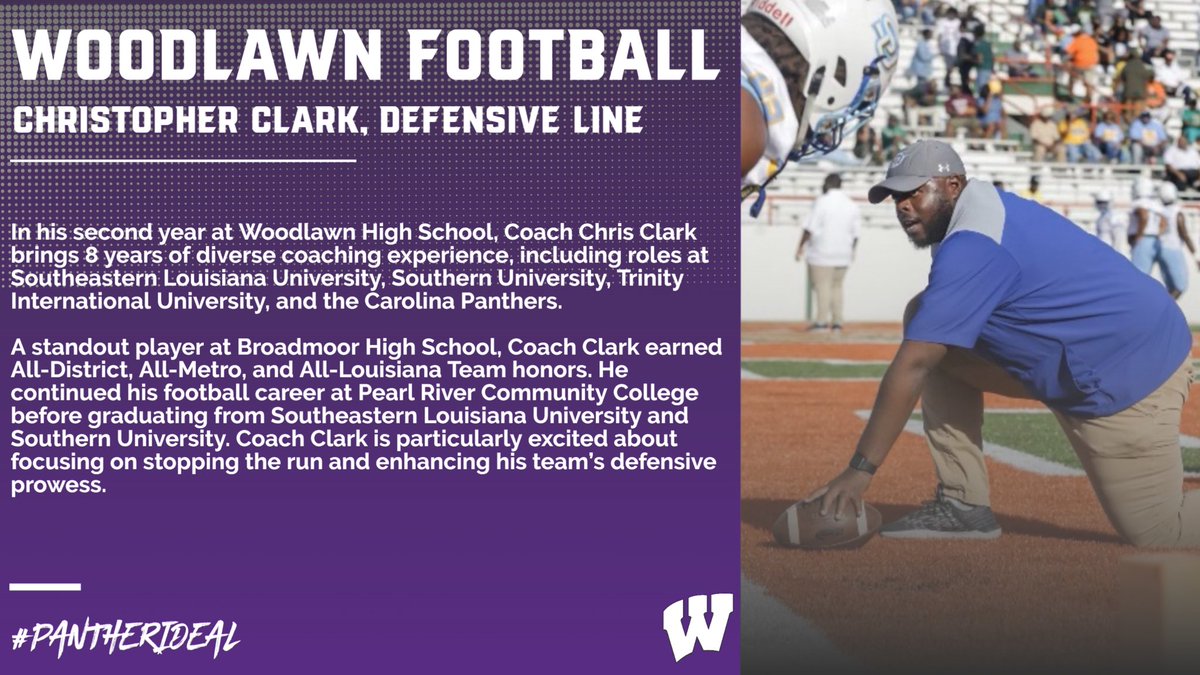 WoodlawnBR_FB's tweet image. Day 4 of our Coaches’ Spotlight

DL-Coach Chris Clark
@CoachCDClark 
@WoodlawnHighBR