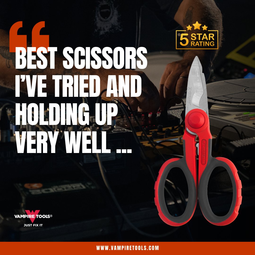 Vampire_Tools's tweet image. eSHEARS – ALL-IN-ONE ELECTRICIAN’S SCISSORS
Effortlessly cut through cable ties and electrical materials with the micro-serrated blade.

tinyurl.com/bdd9rrfv

#shears #scissors #electronicsrepair #electronicsengineering #electronictools #electriciantools
