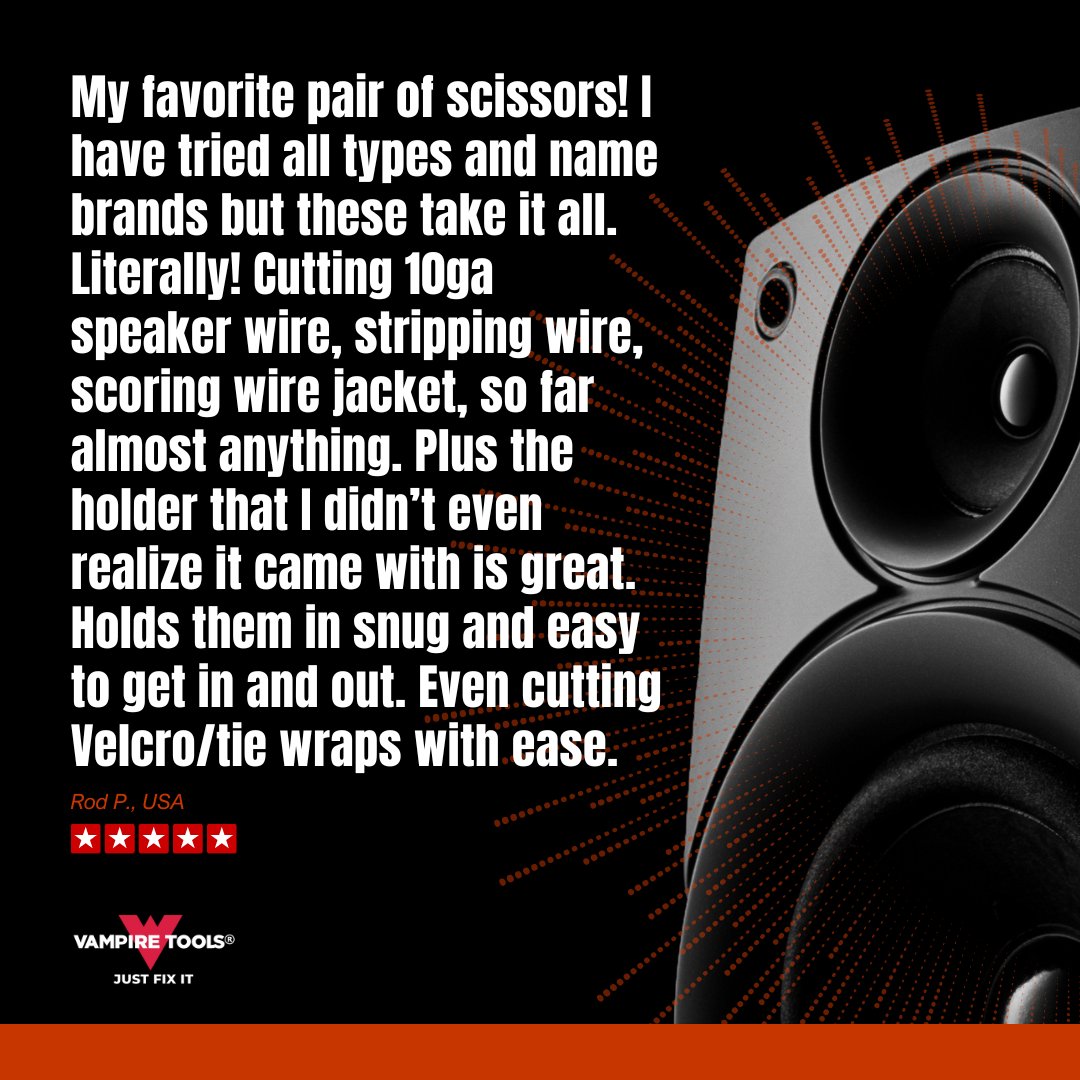 Vampire_Tools's tweet image. eSHEARS – ALL-IN-ONE ELECTRICIAN’S SCISSORS
Effortlessly cut through cable ties and electrical materials with the micro-serrated blade.

tinyurl.com/bdd9rrfv

#shears #scissors #electronicsrepair #electronicsengineering #electronictools #electriciantools