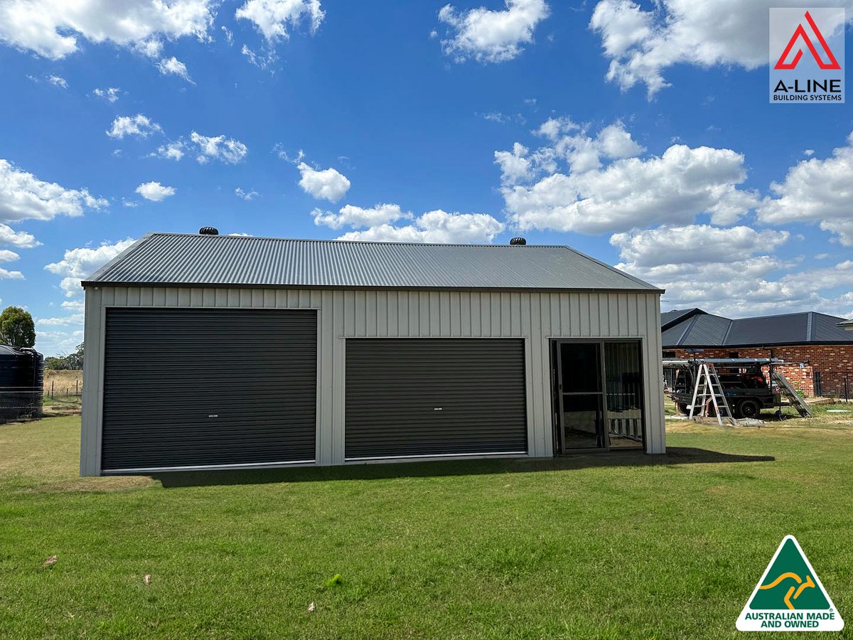 aline_systems's tweet photo. 👉🏼 C-Section Framed Eco Garage
🔨 10m L x 8m W x 3m H, 22.5° roof pitch, with 3 bays
🎨 COLORBOND steel Shale Grey™ Monoclad Wall Cladding & Woodland Grey® Corrugated® Roof Cladding.
https://t.co/ElCGiTRtjn
#colorbondsteel #bluescopesteel #alinesheds #customsheds #customshed https://t.co/yp0xFH5REF