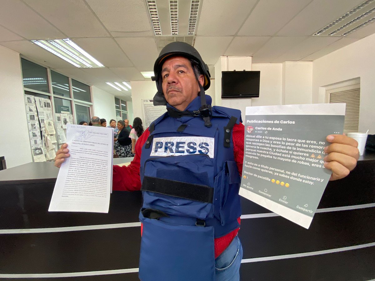 DatosMonterrey's tweet photo. #DENUNCIAALCALDESA
Fue #denunciada penalmente la #alcaldesa Carmen Lilia #Canturosas y a su secretario de obras públicas Carlos Germán de Anda, por delitos de #ciberacoso y abuso de autoridad. La víctima de estos delitos es el #periodista Abisaí Jasiel Rubio Curie. https://t.co/6LZ8wxFcBC