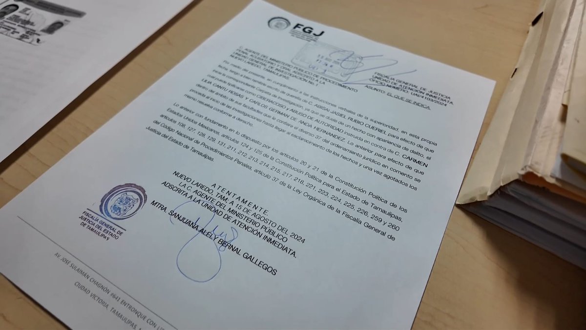 DatosMonterrey's tweet photo. #DENUNCIAALCALDESA
Fue #denunciada penalmente la #alcaldesa Carmen Lilia #Canturosas y a su secretario de obras públicas Carlos Germán de Anda, por delitos de #ciberacoso y abuso de autoridad. La víctima de estos delitos es el #periodista Abisaí Jasiel Rubio Curie. https://t.co/6LZ8wxFcBC