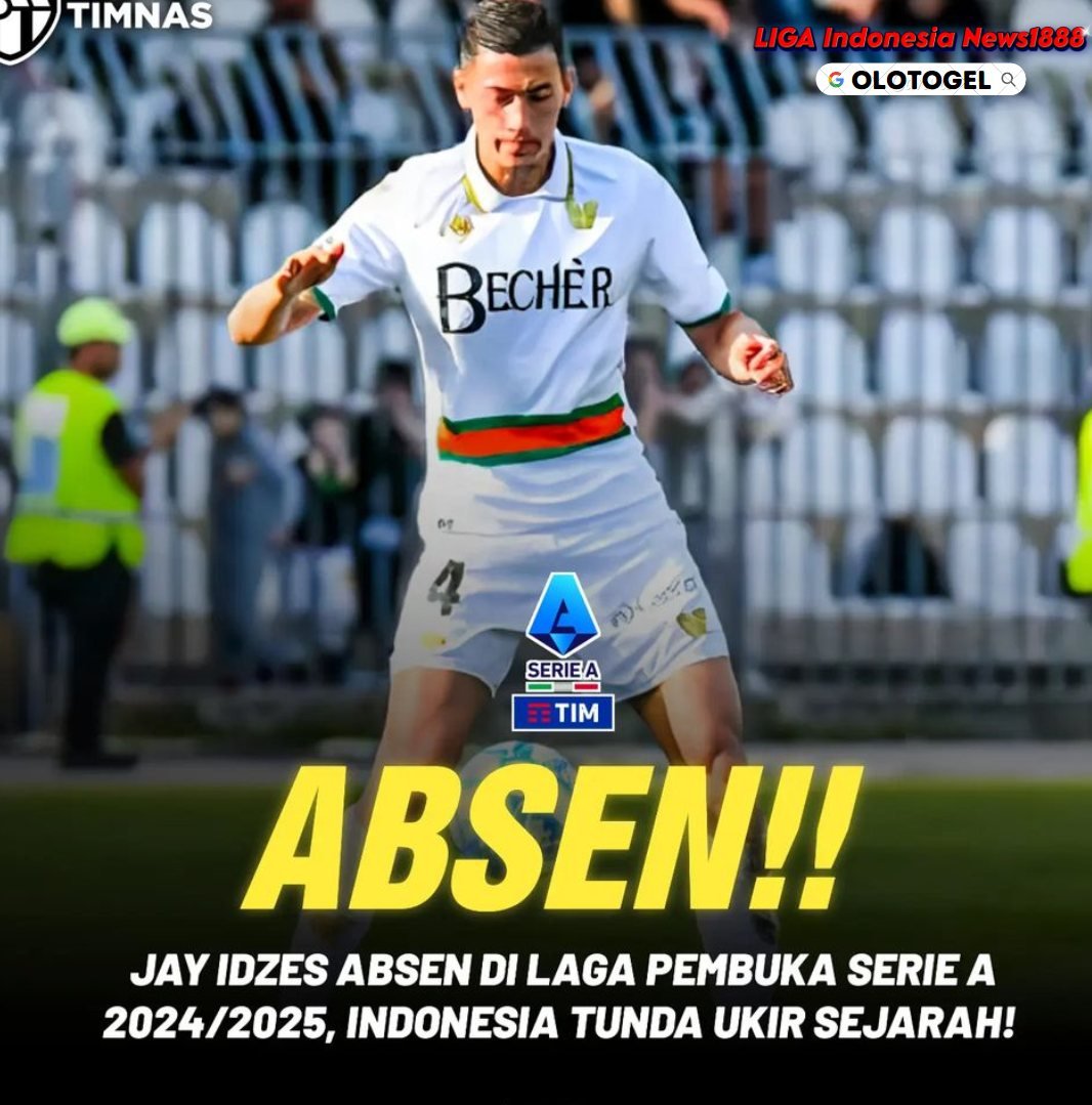 news18889's tweet photo. Mimpi melihat pemain Timnas Indonesia tampil di Serie A harus tertunda. Sebab, Jay Idzes dipastikan absen pada pekan pertama Serie A 2024/2025 ini.
#pemainketurunan #pemaindiaspora #idzes #skuadgaruda #coachsty #kualifikasipialadunia2026 #ligaindonesianews1888 #olotogel https://t.co/7HJfTqscFw