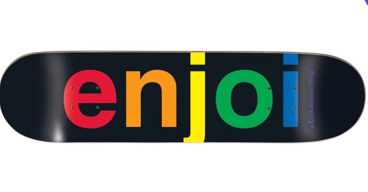 FadedXert's tweet photo. @skate We should be able to take a basic brand board and customize it like a template, get an enjoi board like this but change the color of the letters to whatever https://t.co/dRqTz1HF2x