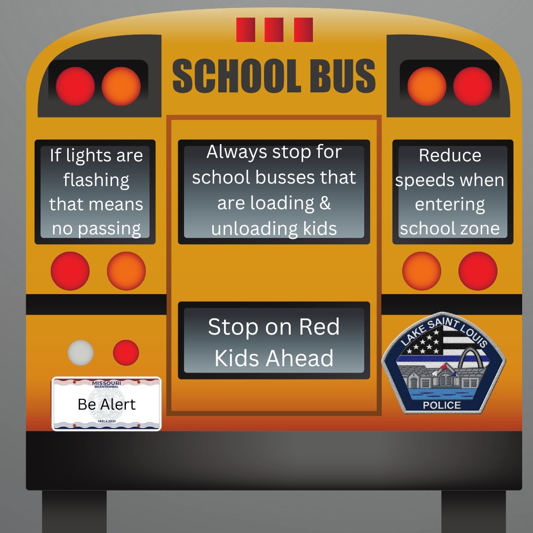LakeStLouisPD's tweet image. 🛑STOP! It's time to put the safety of our children first! Always remember to stop for school buses when their stop sign is out.  #StopForSchoolBus #ChildSafety #DriveSafe 🚌🚦