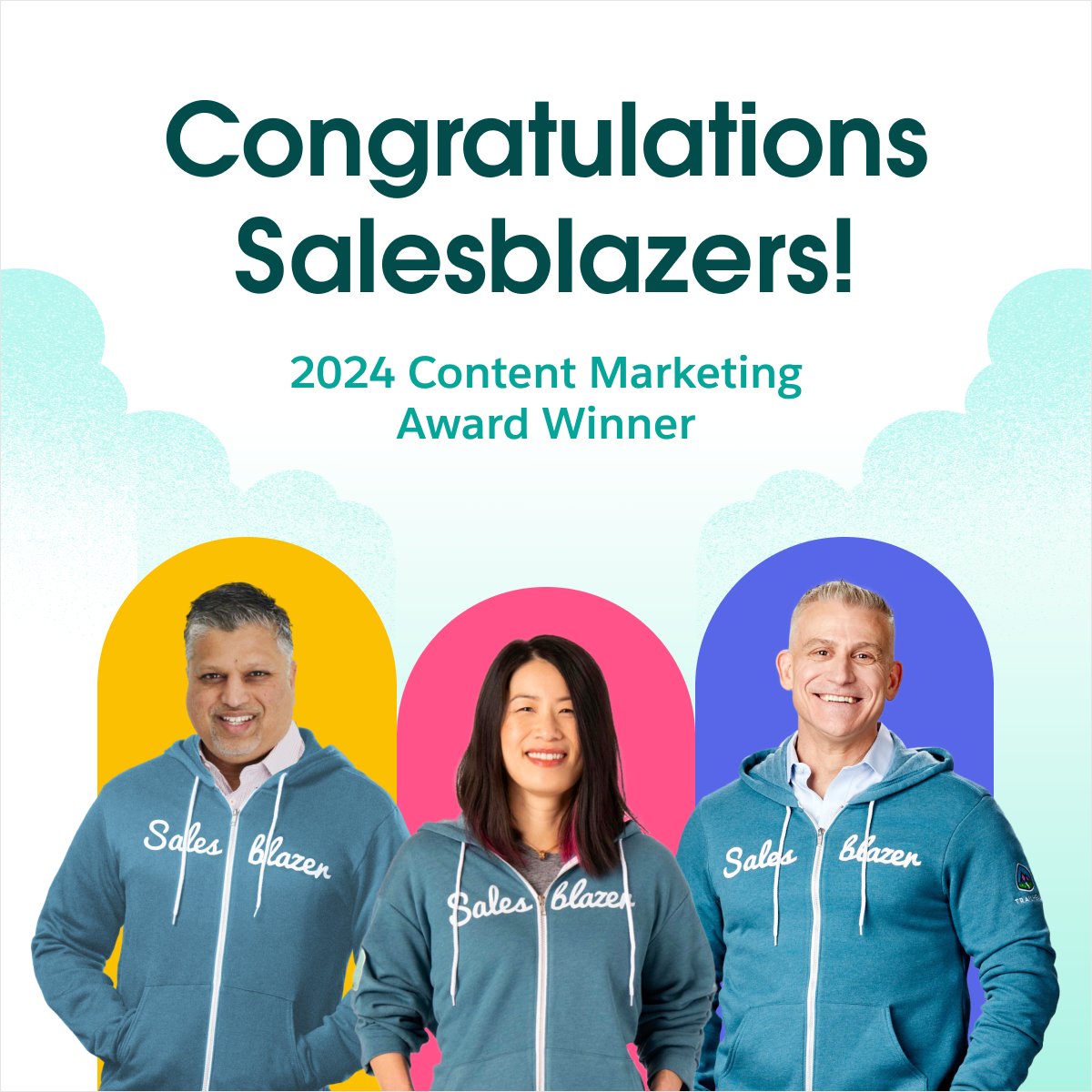 Congrats to our amazing #Salesblazer Community! You've shared your expertise across content, social, community, events, and more.

And that selfless work is getting recognized at the Content Marketing Awards!

🏆 Best Content Marketing Launch
🏆 Best Content Marketing Program