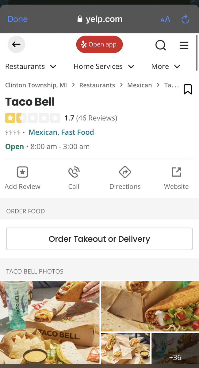 KyleeEubanks's tweet photo. Bro @tacobellcare  your driver thru on 15mile in Groesbeck Hwy in Clinton twp Michigan is voted the worst Taco Bell in America and was honestly horrified by the time and quality. But love your drive thru on 23 mile in New Baltimore 😂😂😂 https://t.co/9L85KxA4Yu