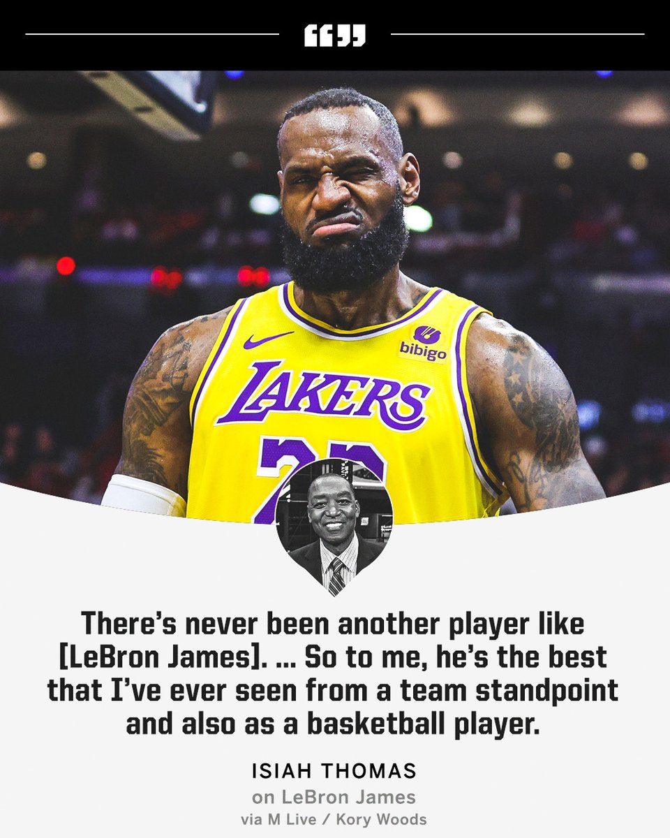 ESPNNBA's tweet image. Isiah Thomas said LeBron is the best basketball player ever 👑