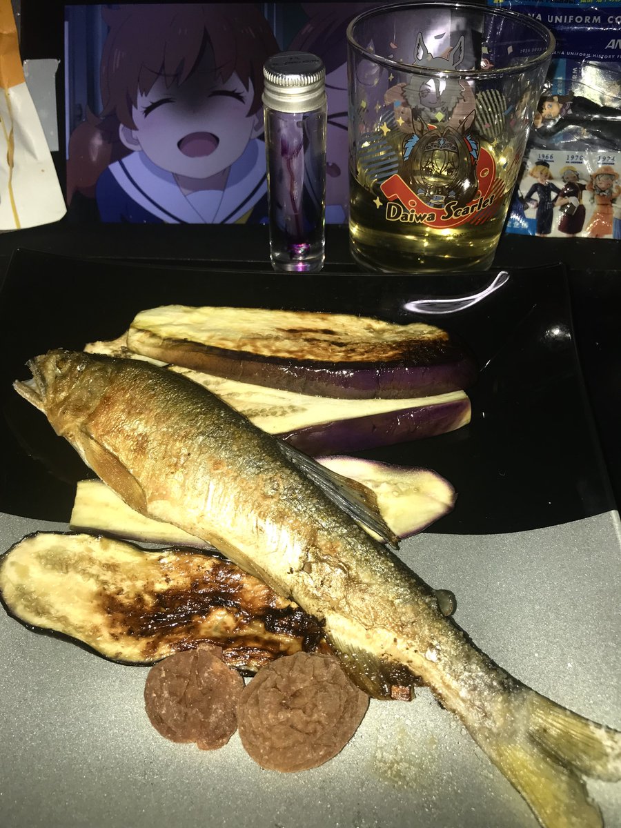 「良い鮎を頂いたので塩焼きに鮎飯に鮎刺身にして鮎の透明標本を見ながら柳影を飲む や」|高永浩平 コミック発売中のイラスト