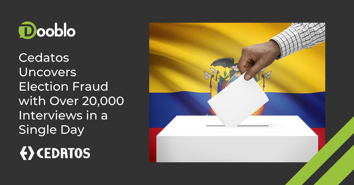 Amid election chaos, Cedatos conducted 20,000+ interviews. SurveyToGo's tools exposed fraud and protected Cedatos legally. “SurveyToGo was crucial,” shared Cedatos. Case study: dooblo.net/dooblo-survey-…  #SurveyToGo #MarketResearch #MarketResearch #PollingData #DataValidation