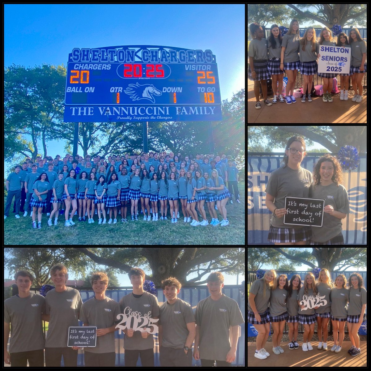 SheltonSchool's tweet photo. Seniors celebrated their Last First Day of School this morning. ☀️🍩🎉 #sheltondallas #lastfirstdayofschool #sheltonseniors #classof2025 https://t.co/uZotFVYz0a