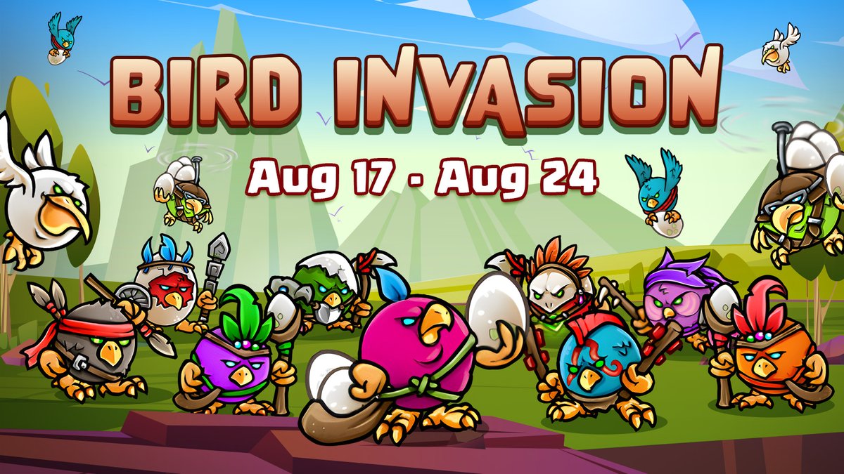 CrazyDefenseEN's tweet photo. 🦅Birds Invasion is here! 🪶
🦅 Big birds came down from the sky! Watch out! 🪶
⏳ Available from Aug 17 - Aug 24
#CDH #CrazyDefenseHeroes #BirdInvasion https://t.co/De5mBnGgZy