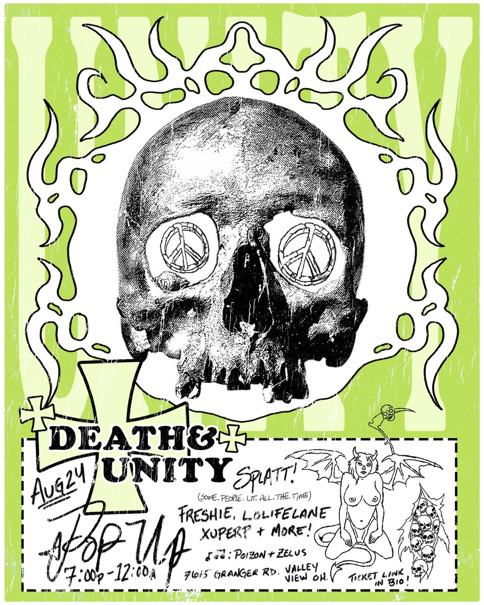 deathandunity's tweet image. Back in Cleveland Ohio 4 This, next Saturday Aug 24TH. New products available!