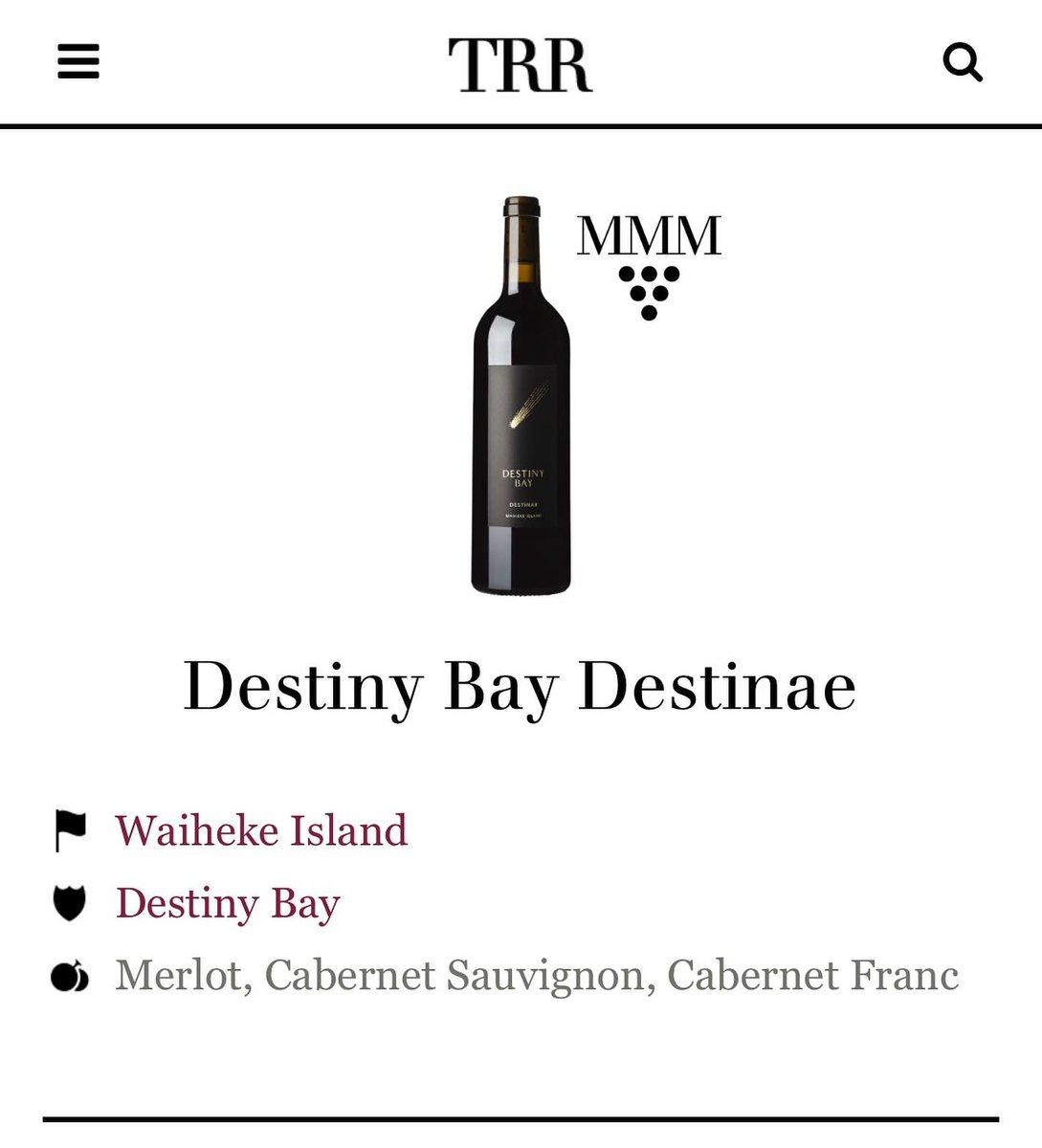 DestinyBay's tweet image. Destiny Bay is very pleased to announce that we have been awarded Three Merits in @TheRealRvw Wine Classification of New Zealand.

Visit our website for the full article.

destinybaywine.com/destiny-bay-aw…