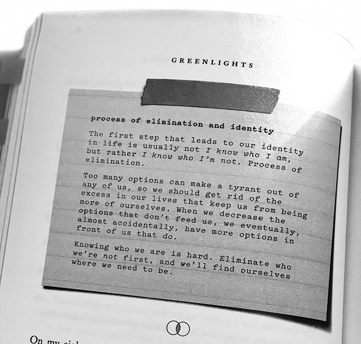 Ozone (@jestmywit) on Twitter photo I thought the process of elimination only existed while doing multiple choice questions, but it’s a bigger deal🫡
📕: Greenlights by <a href="/McConaughey/">Matthew McConaughey</a> I thought the process of elimination only existed while doing multiple choice questions, but it’s a bigger deal🫡
📕: Greenlights by <a href="/McConaughey/">Matthew McConaughey</a>