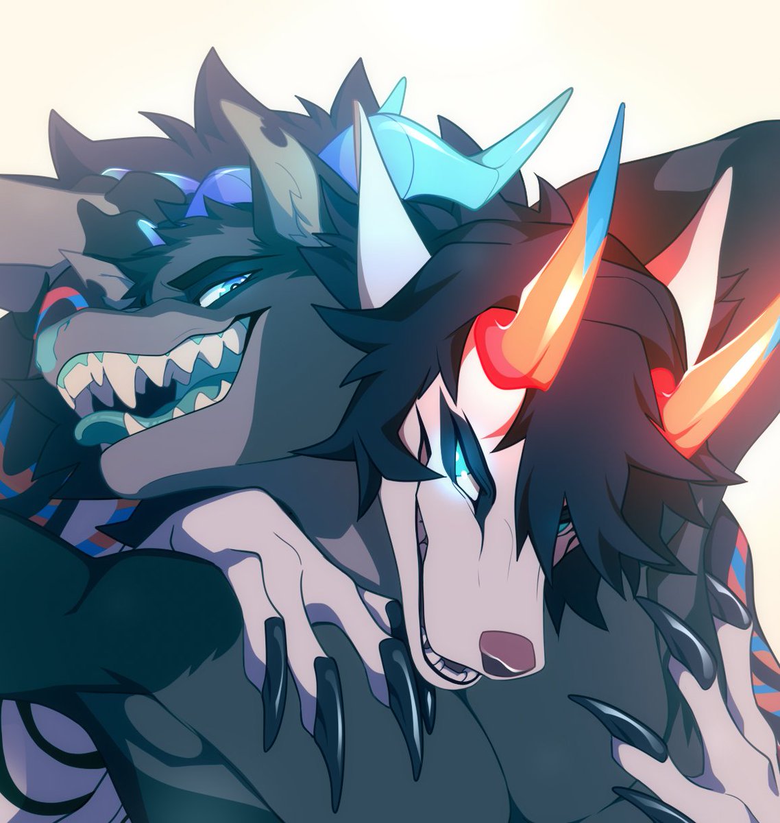 Kyoinkei's tweet photo. Commission for @deerestshayaa 🔞🐐🐺 https://t.co/nml299ysOY