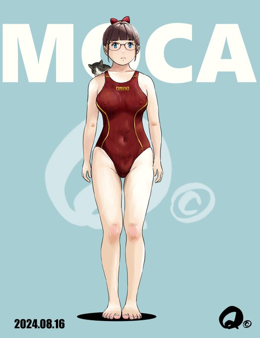 8/16㊎のモカちゃん
競泳水着が描きたくなったので着てもらいました😋 