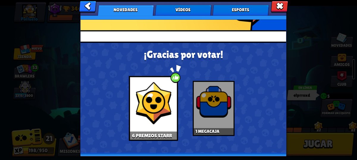 (*n’∀’)n Espero ganar el sorteo🎁
TEAM STARR DROPS 
#BoxVsDrops #BrawlStars 🐣🎮