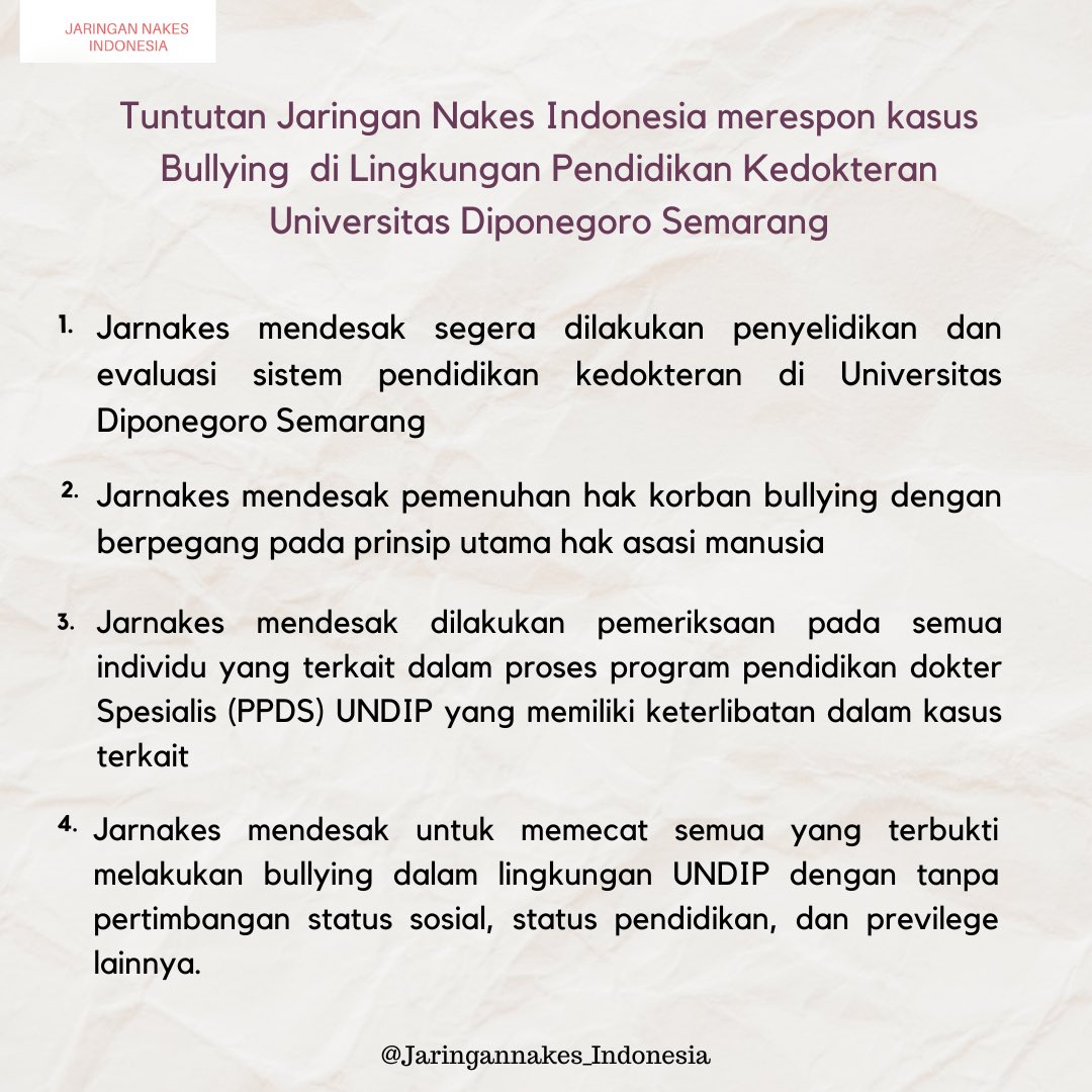 Merespon kasus PPDS UNDIP