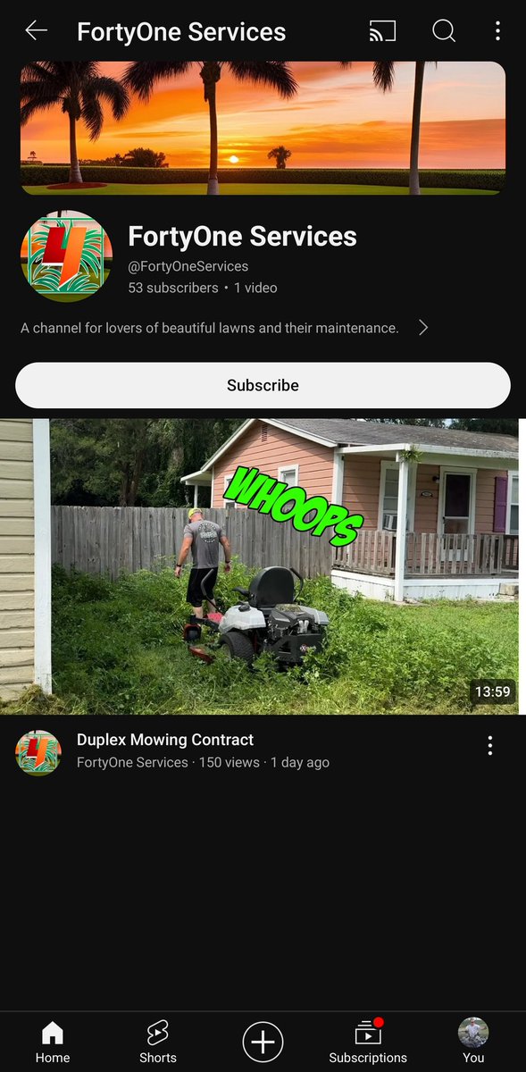Lantz121's tweet photo. @realFortyOne @ConflictNerd @TeamYouTube Just pulled up the page, and 1 video is showing for me. https://t.co/bNu1Jty4CQ