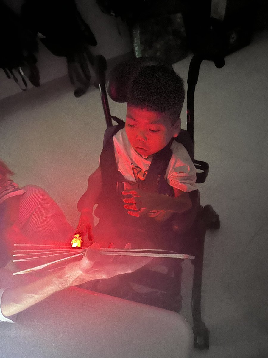 Day 1 of school: silent reading time but in the dark 😊