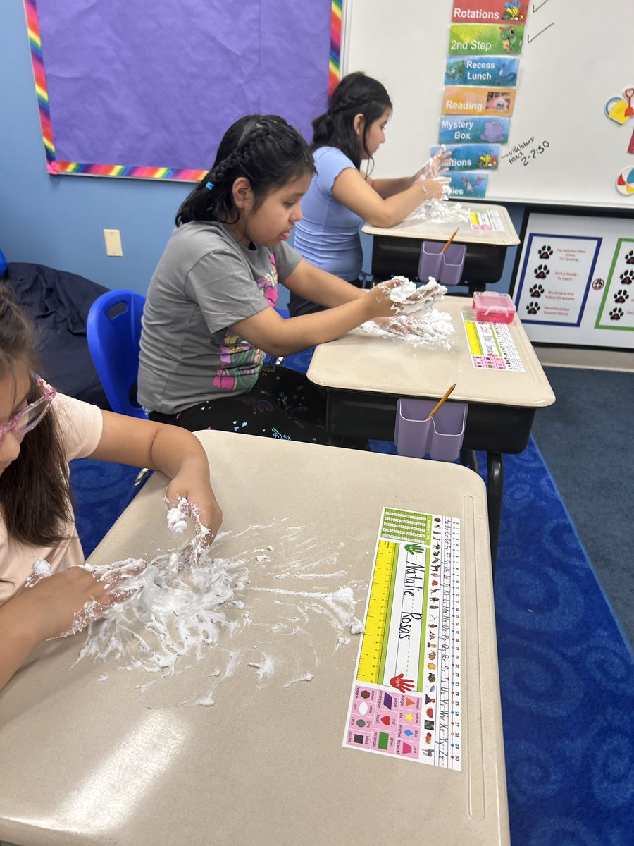 Day 1: brought back mystery box. Making snow 😊