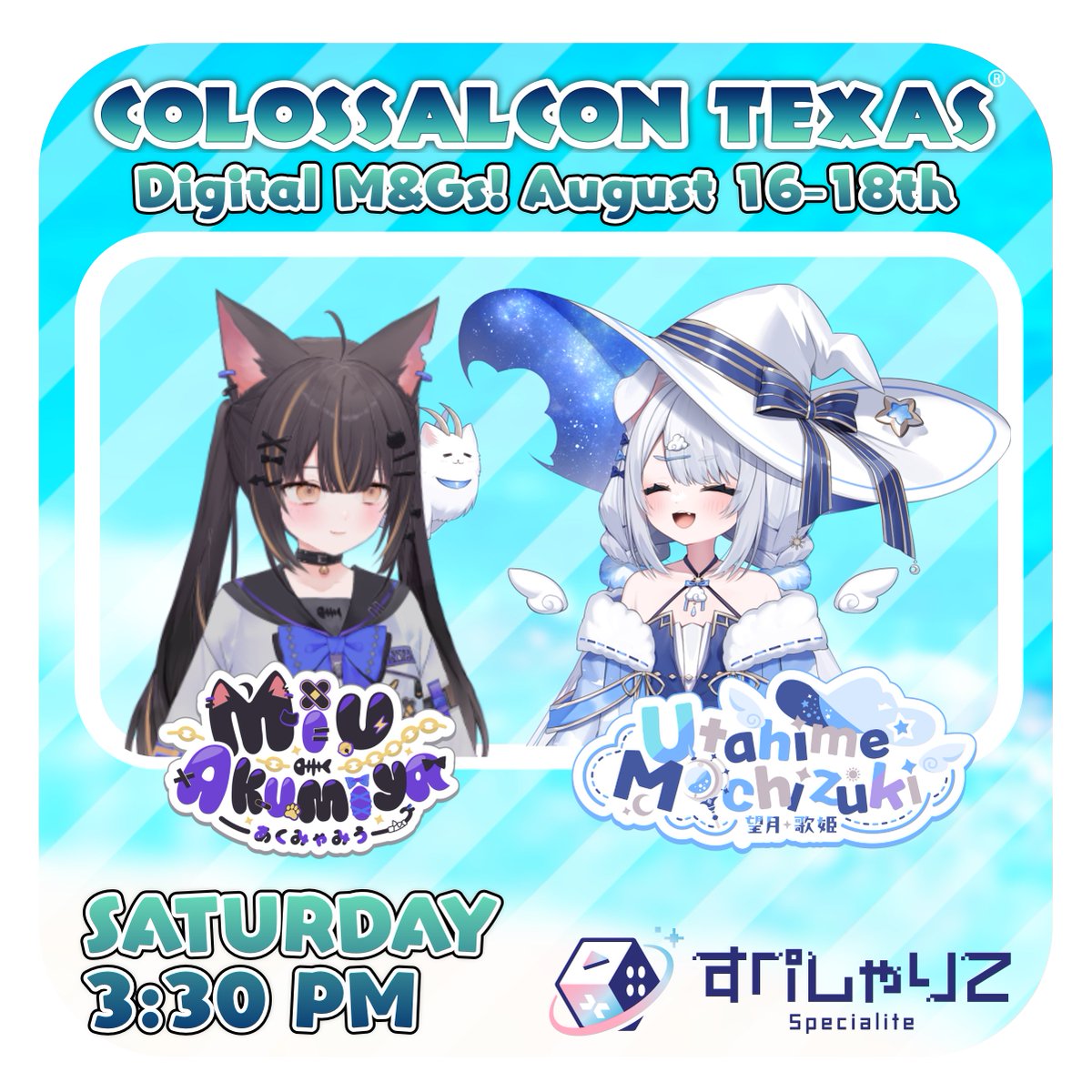 Specialite_EN's tweet photo. Come say hi to Specialite EN at ColossalCon Texas this Saturday!🤠

We will also have some debut standees and keychains on sale at the event! 
Oh, and did we mention the Meet &amp; Greets are FREE? 👀

#colossalcontexas #colossalcontx https://t.co/iluxmhOHWs