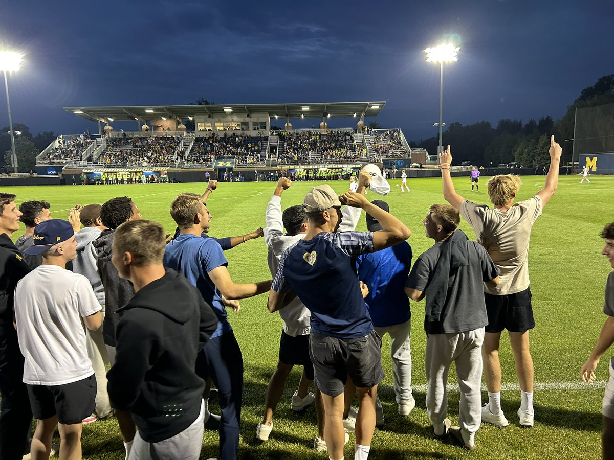 As beautiful as watching <a href="/umichwsoccer/">Michigan Women’s Soccer</a>’s strong effort in their home opener was watching <a href="/umichsoccer/">Michigan Men's Soccer</a> cheer their hearts out for the team. ❤️ #GoBlue