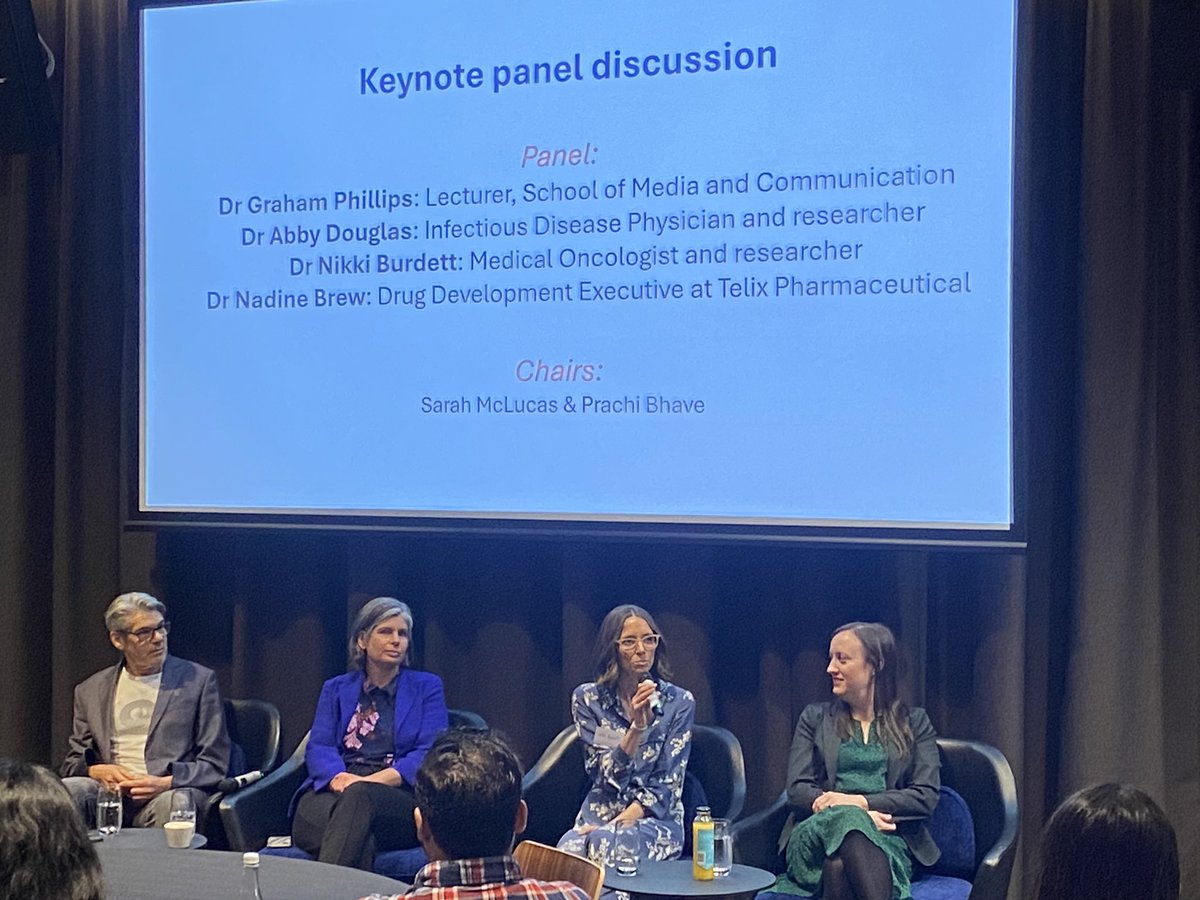 eCrets's tweet image. Panel discussion ‘unlocking your potential’ at #ccphd student symposium with academics, clinicians, industry representing! @MTPConnect_AUS @VCCCAlliance @PeterMacRes @UMCCR @ClaudieThia