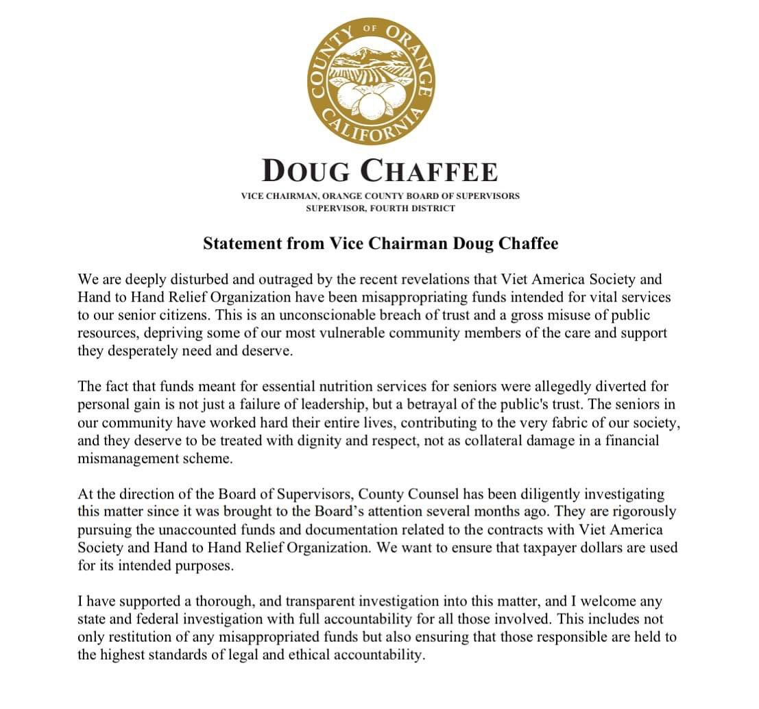 Please read my statement below.