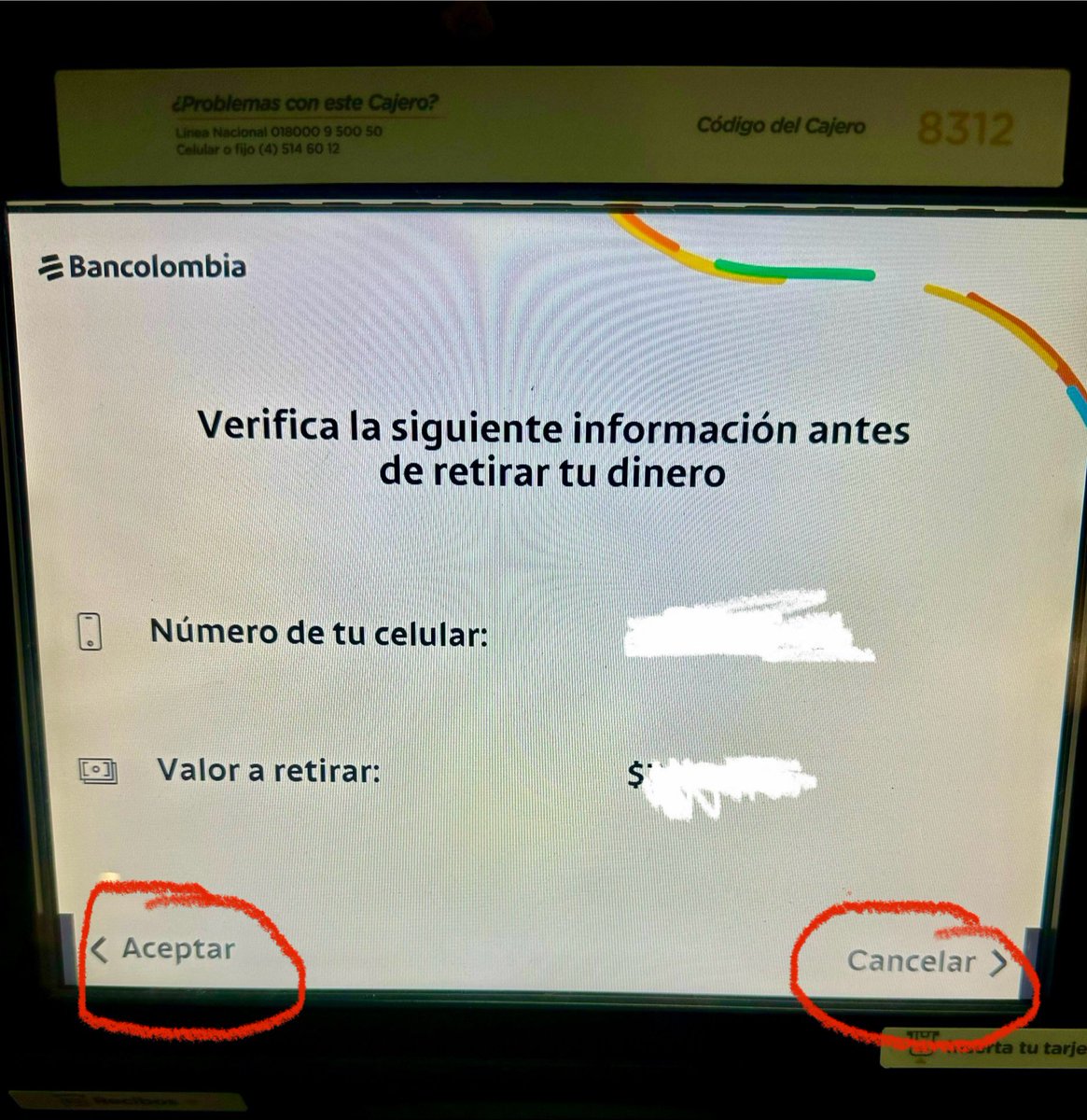 jfreddypuentes's tweet photo. @Bancolombia Por qué ponen el botón de Aceptar a la izquierda y el de Cancelar a la derecha? 🤯 (en cajeros)

Las acciones positivas van a la derecha. Eso los usuarios lo tenemos ya en la cabeza. 🤷‍♂️ https://t.co/bME1b3kdkd