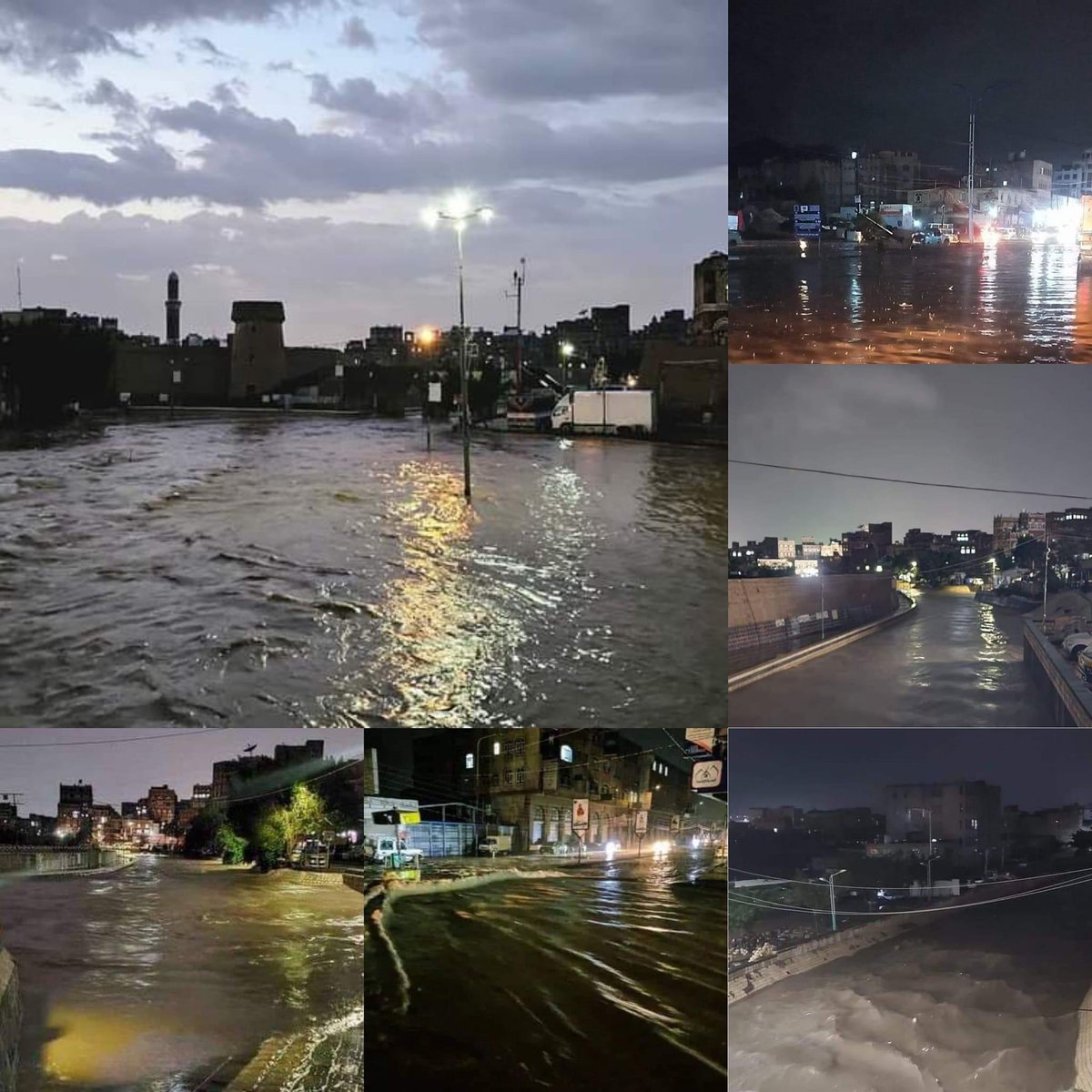 #صنعاء 
اكثر من 6 ساعات متواصلة ولا وقف المطر☔🌧️